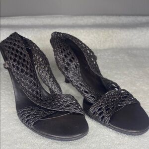 Celine Brown Woven Leather Stiletto Heels (IT 38.5 / US 5.5)